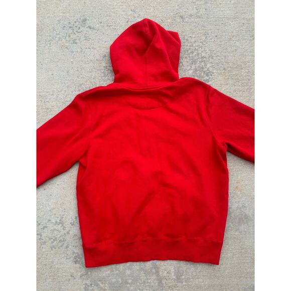 Nike Men’s Pullover Hoodie Classic Red Fuzzy Retro Carpet Swoosh Logo Size XL - Picture 5 of 5